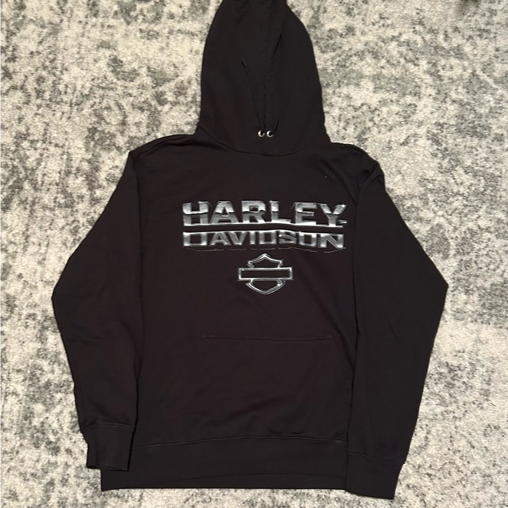 Harley-Davidson Black and Silver Men's Hoodie Laconia